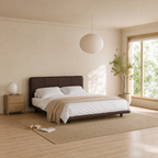Floating PU Leather Platform Bed
