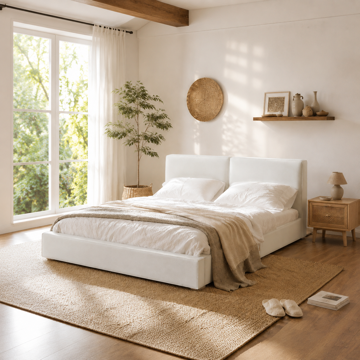 Velvet Upholstered Platform Bed