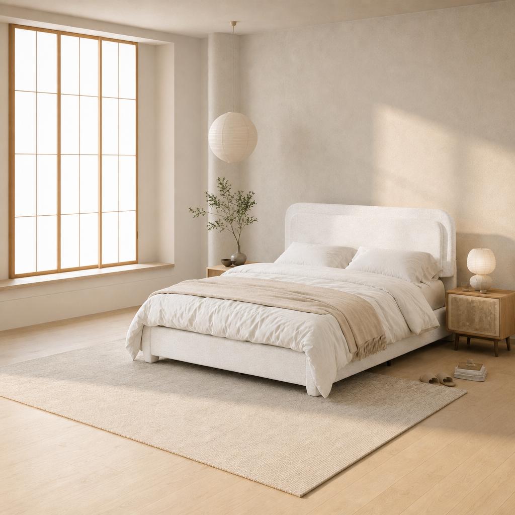 Boucle Platform Bed