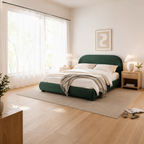 Boucle Upholstered Platform Bed