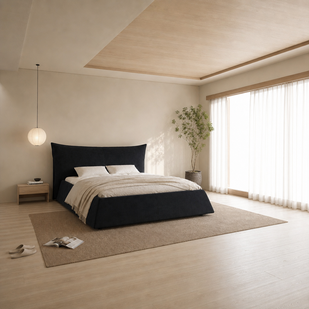 Velvet Upholstered Platform Bed