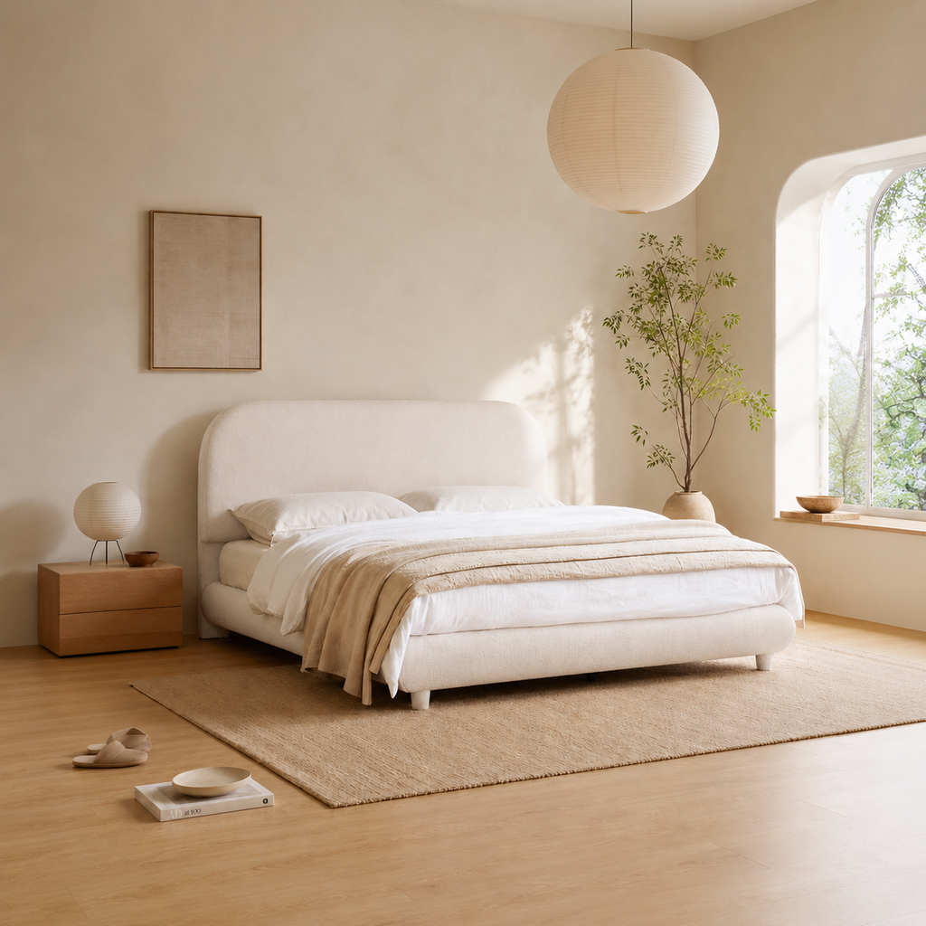 Teddy Fleece Upholstered Platform Bed